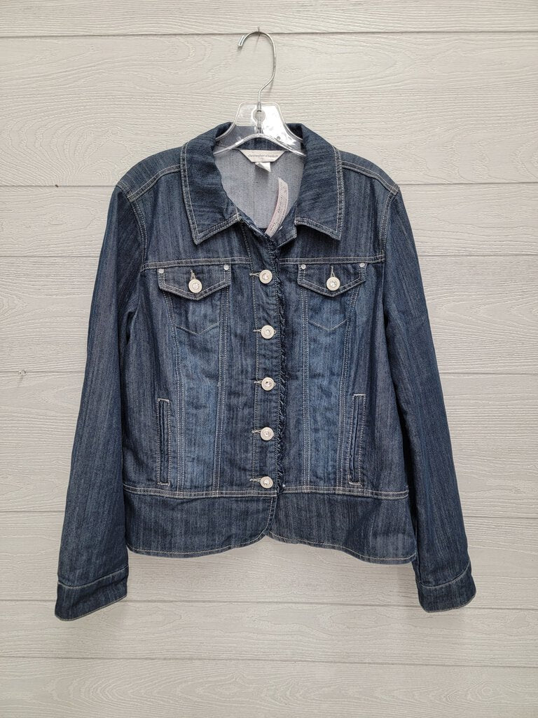 Womens Jean Jacket w/Ruffle Trim