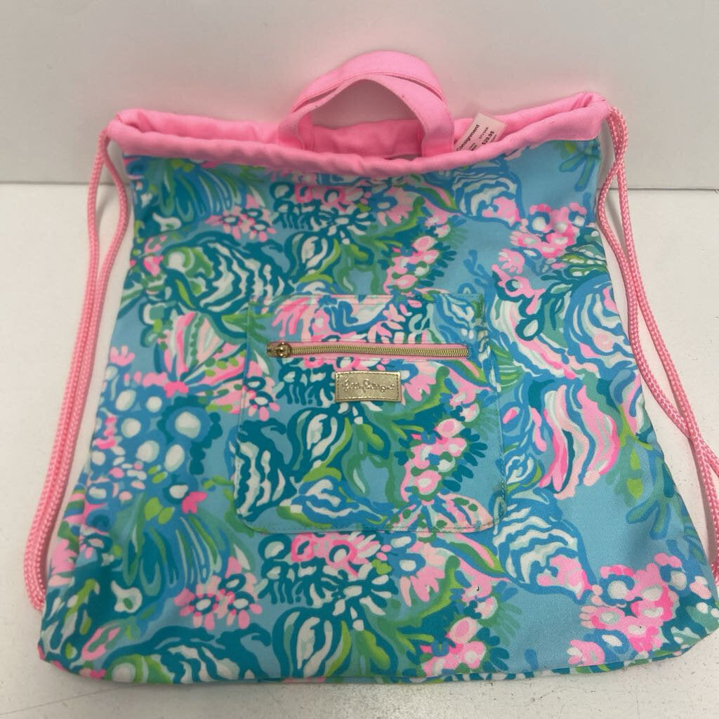 Aqua La Vista Drawstring Backpack