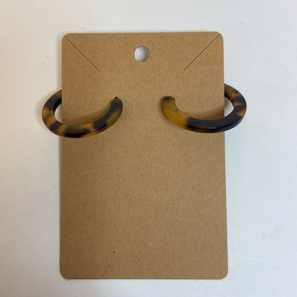 Resin Tortoise Hoop Earrings