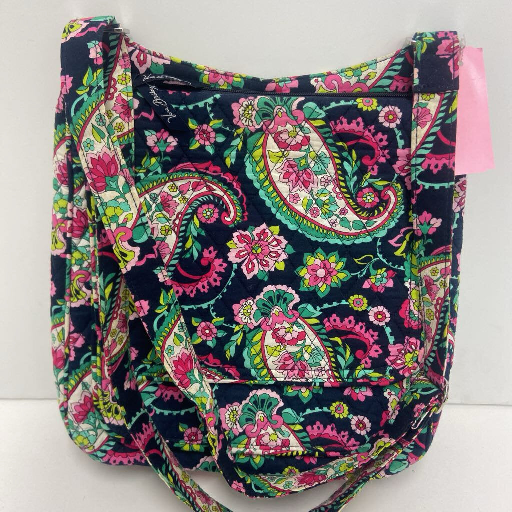Quilted Floral Crossbody Messenger Bag