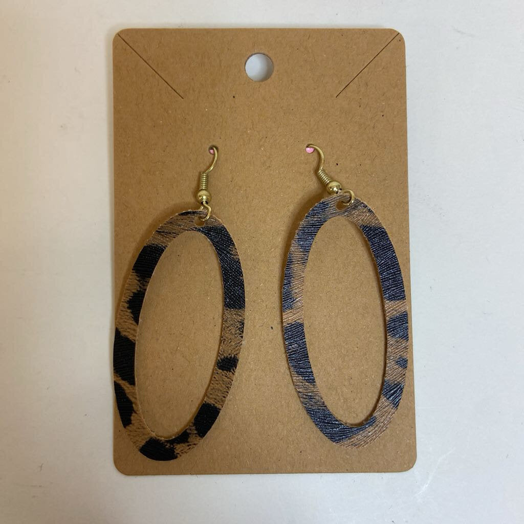 Leopard Oval Earrings