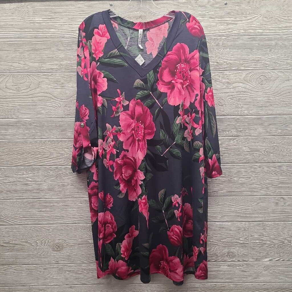 Womens Floral 3/4 Sleeve Dress