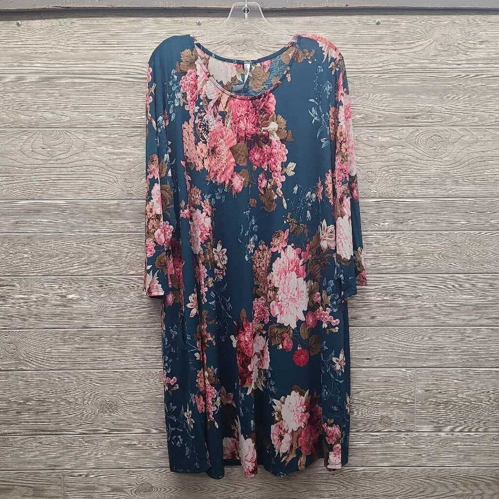 Womens Floral 3/4 Sleeve Dress