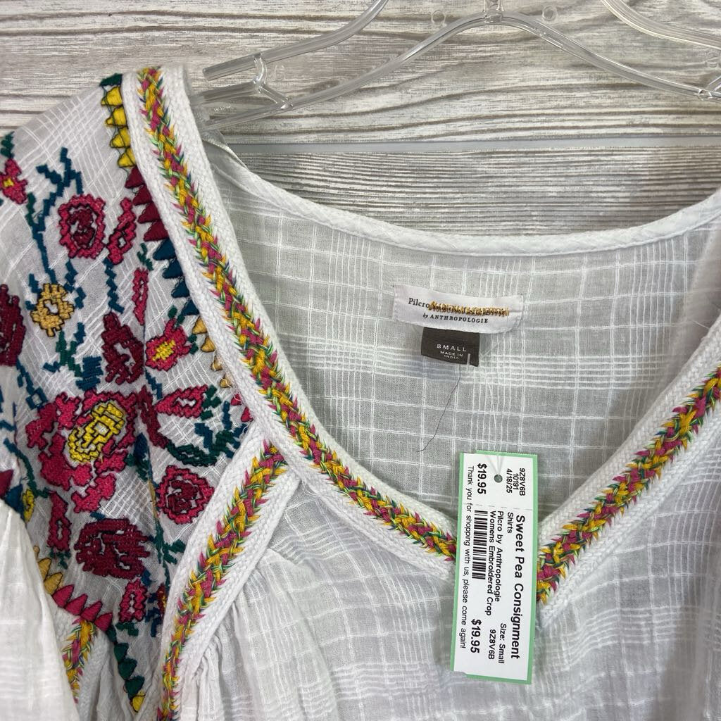 Womens Embroidered Crop Shirt