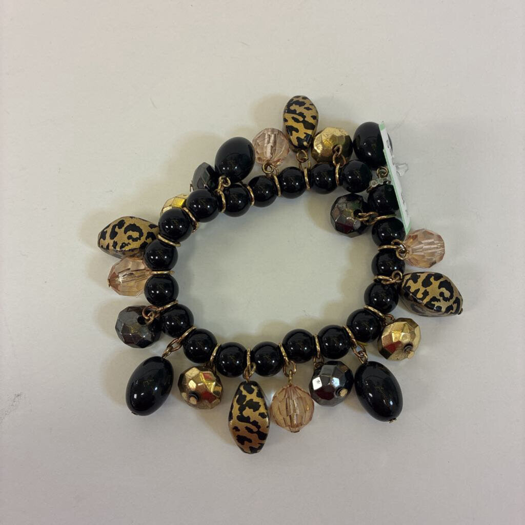 Leopard Bead Dangle Bracelet