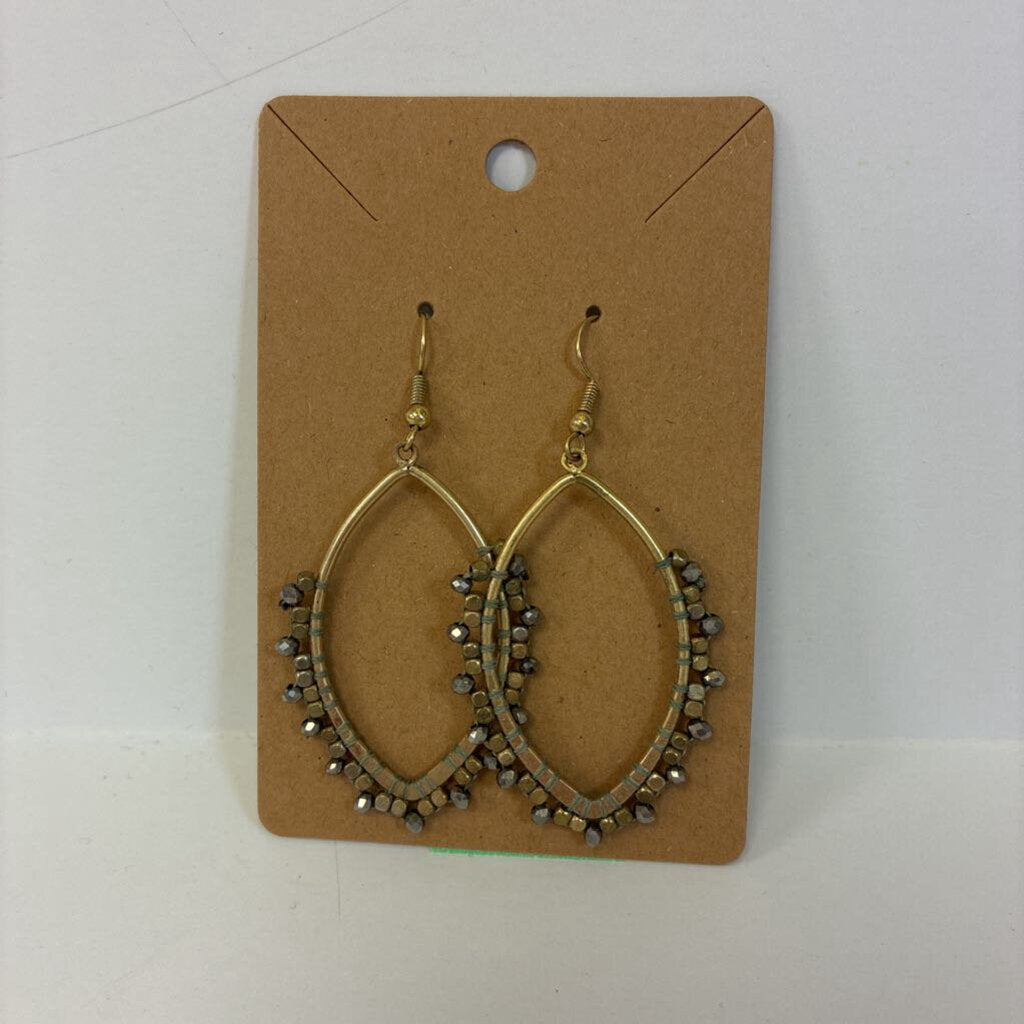 Oval Bead Hoop Earrings