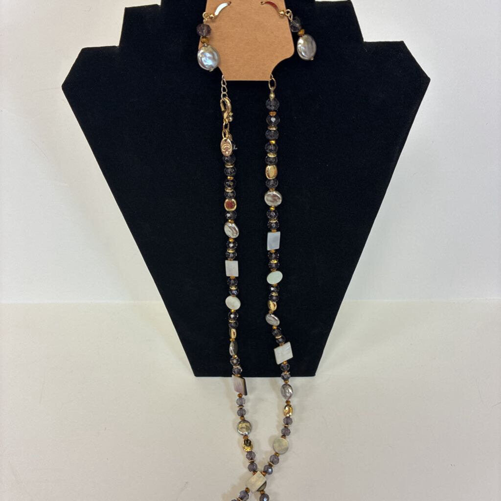 Pearl Bead Necklace/ER Set