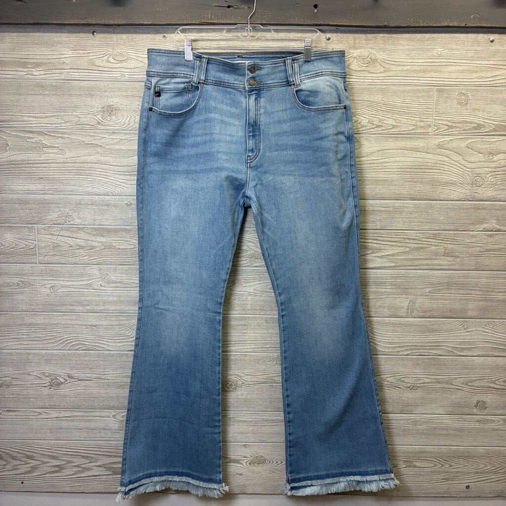 Womens Freyed Hem Flare Jeans