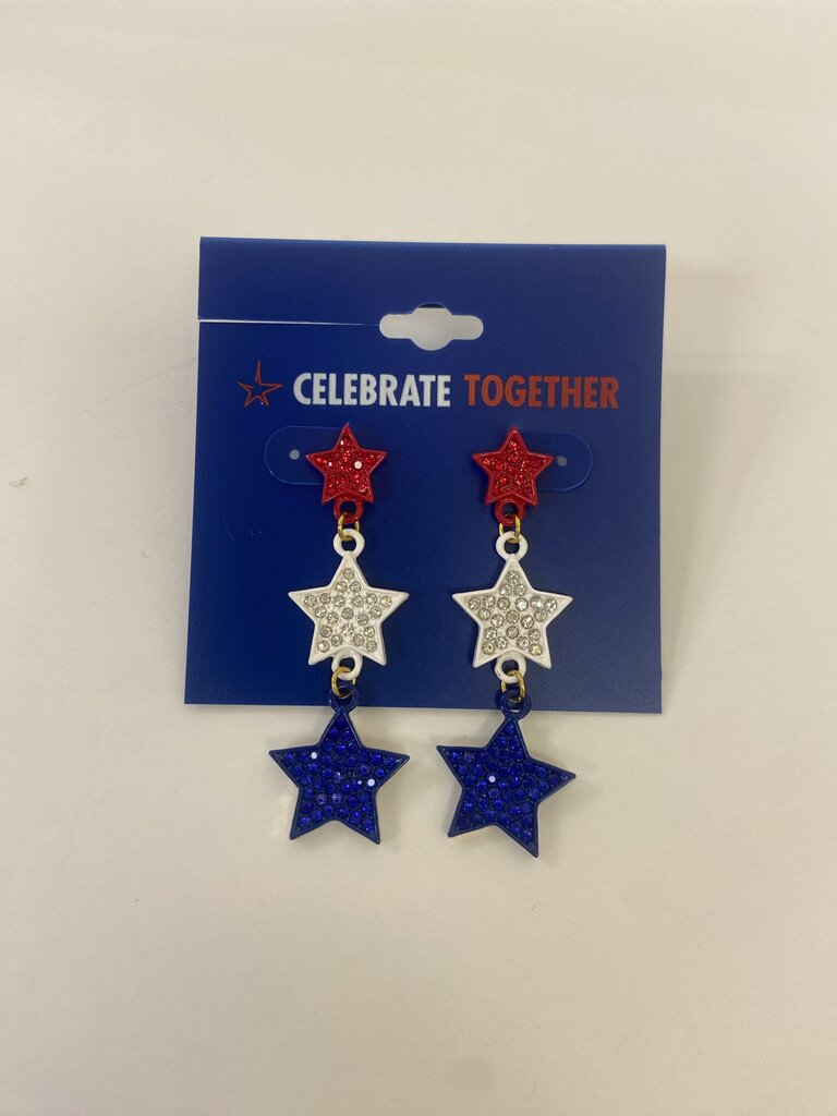 3 Tier Star Earrings