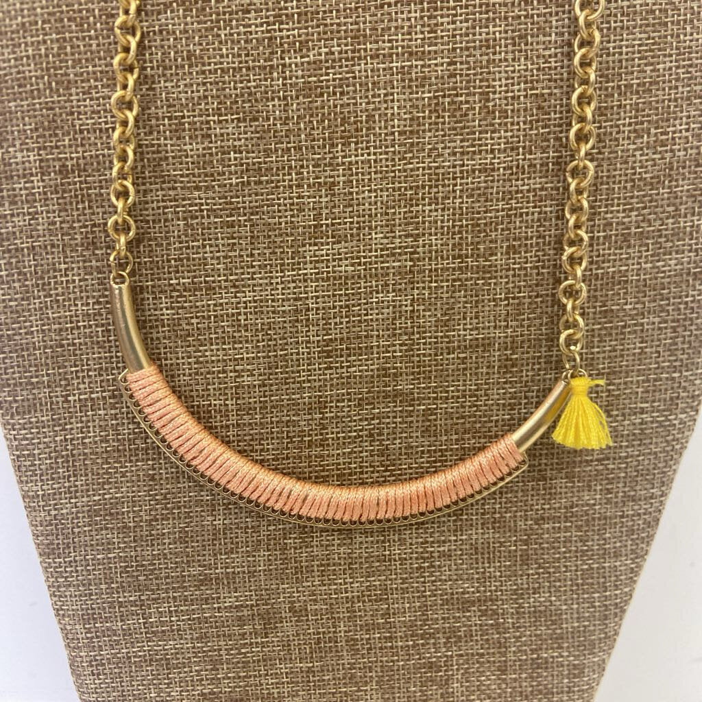 Wrapped Bar Necklace w/Tassel