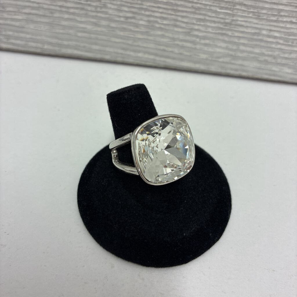 X-Large Square Crystal Ring
