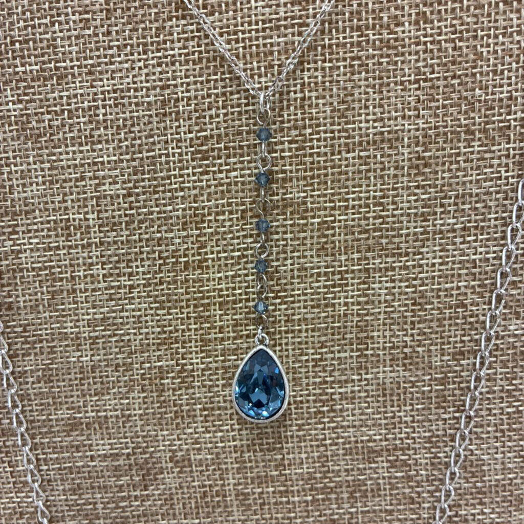 Tiered Crystal Teardrop Necklace