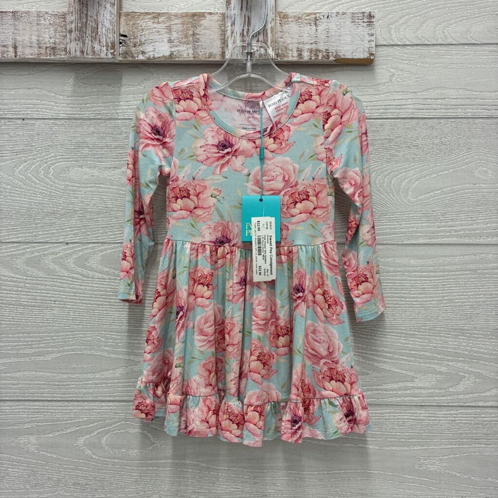 Girls Bamboo L/S Floral Dress *NEW*