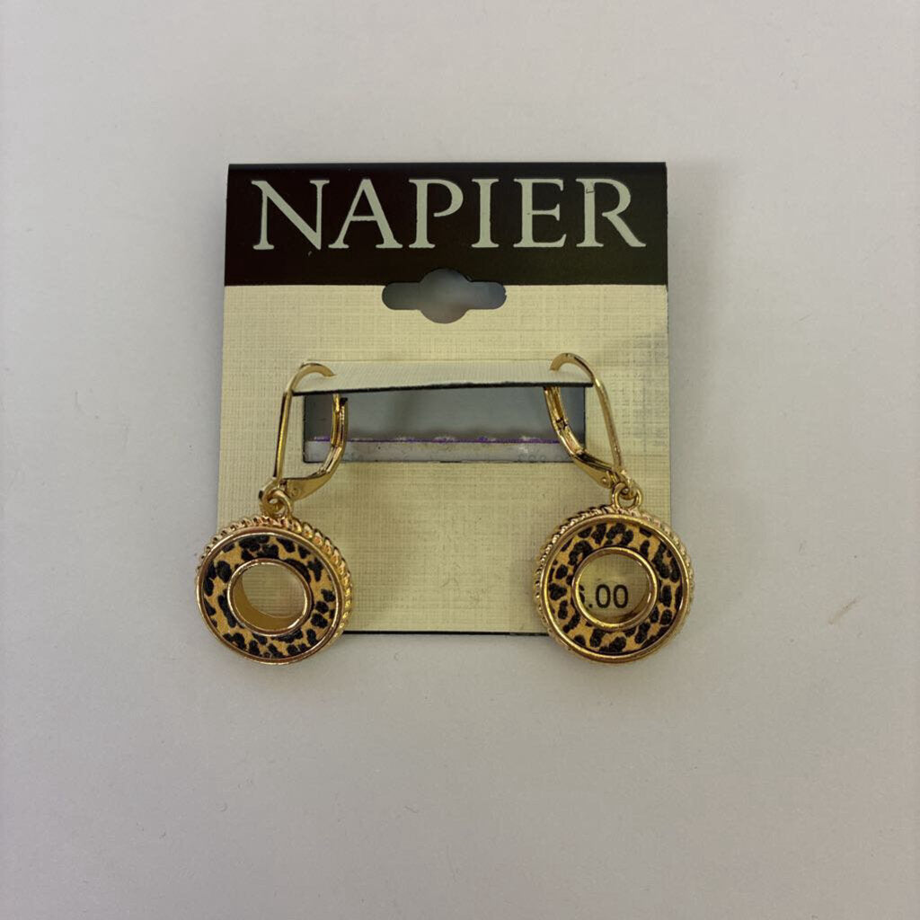 Leopard Circle Dangle Earrings