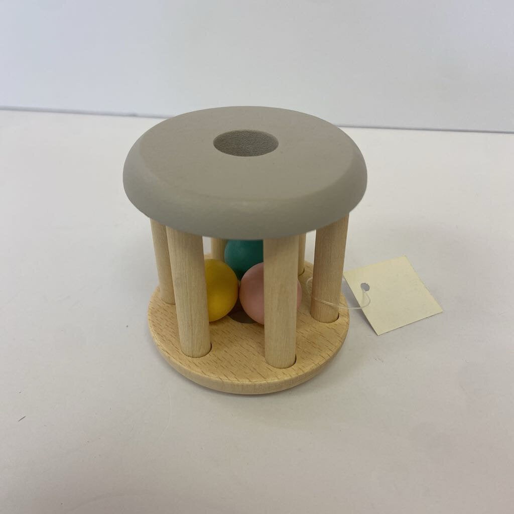 Wooden Ball Rattle Toy - Gray
