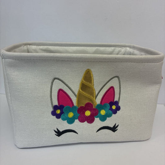 Embroidered Unicorn Basket