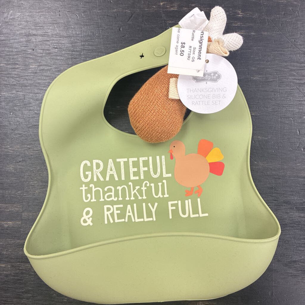 Silicone Bib & Rattle Set *NEW*