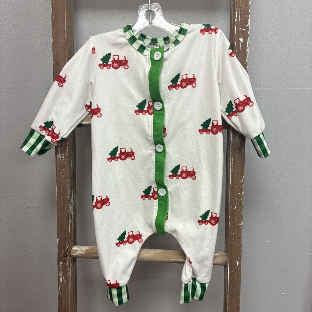 Boys Milk Silk Tractor Romper