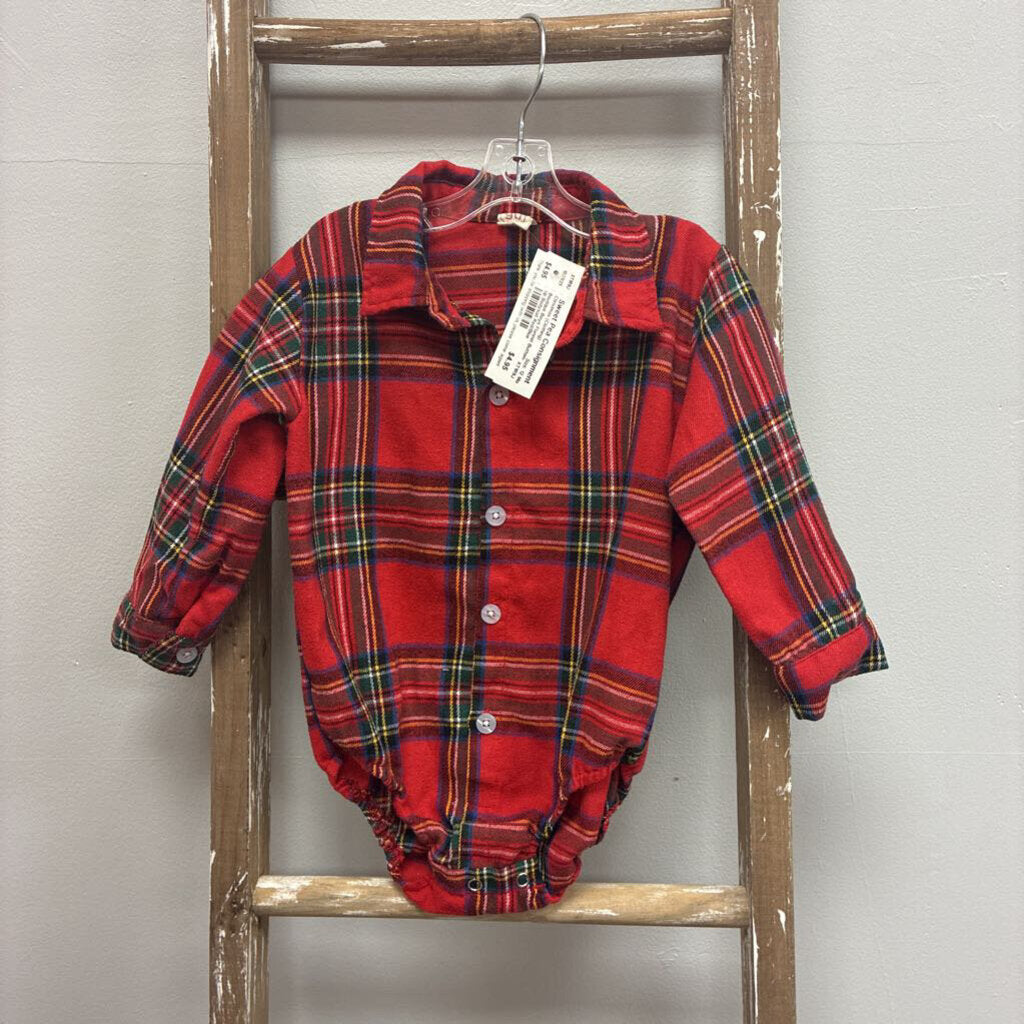 Boys Flannel Button-Up Bodysuit