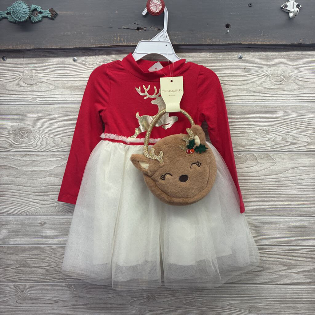 Girls Dress & Reindeer Purse Set *NEW*
