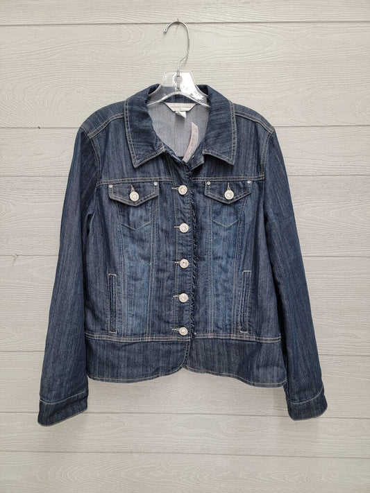 Womens Jean Jacket w/Ruffle Trim