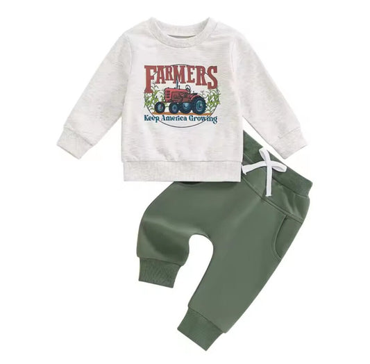 Tractor 2pc Crew & Joggers Set