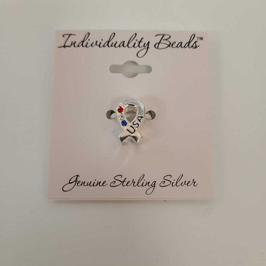 Patriotic Sterling Silver Bead