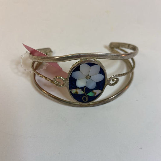 Flower Inset Cuff Bracelet