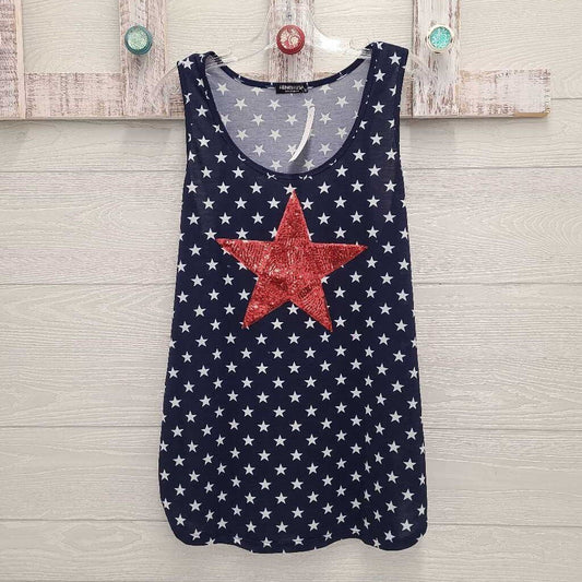 Womens Sequined Star Sleeveless Top