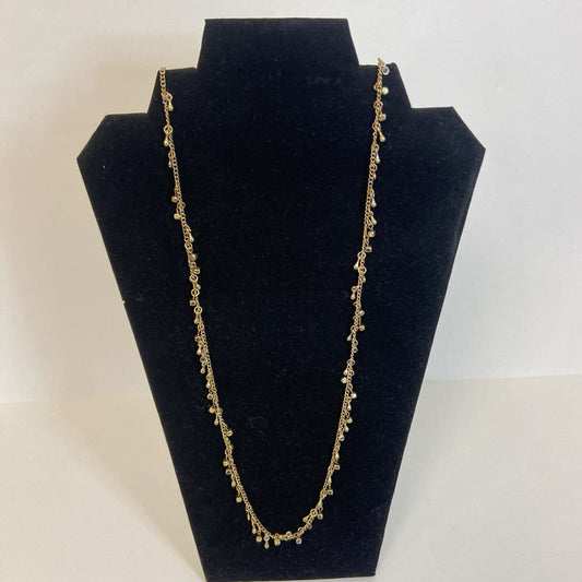 Multi Dangle Gold Bead Necklace