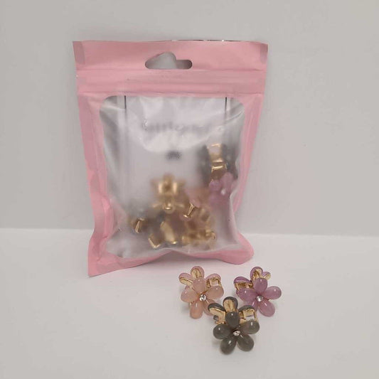 10Pk Small Flower Hair Clips