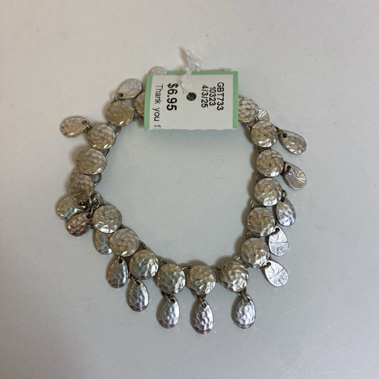 Silver Hammered Dangle Bracelet