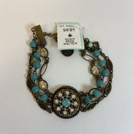 Multi Strand Bead/Stone Antique Bracelet