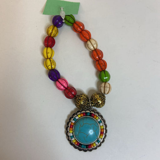 Bead Bracelet w/Turquoise & Bead Charm