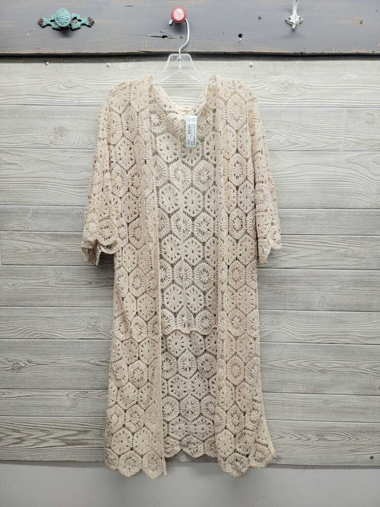 Womens Crocheted Long Kimono
