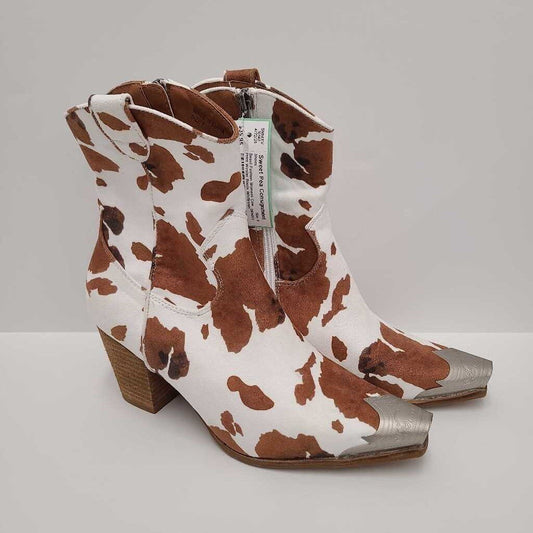 Womens Cow Print Wester Boots