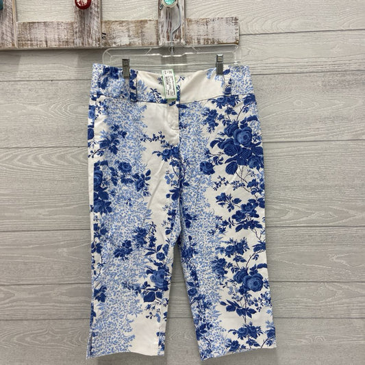 Womens Wide-Leg Floral Capri Pants