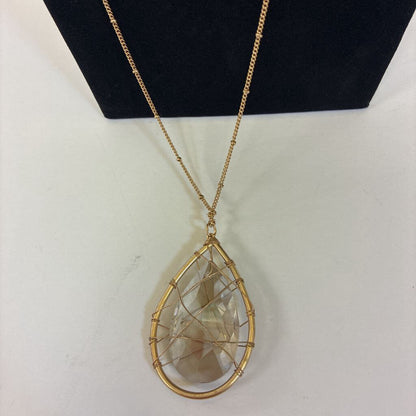 Teardrop Crystal Wire Necklace/ER Set