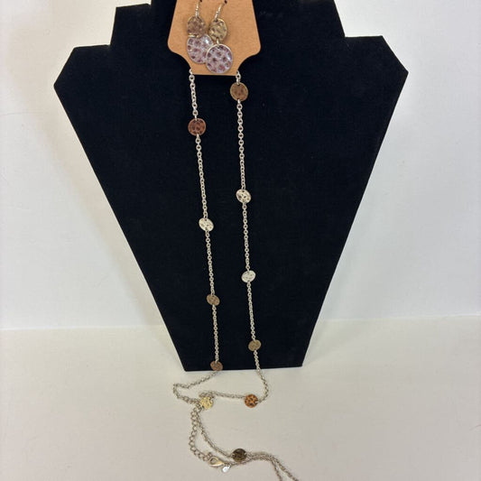 Small Disc Link Necklace/ER Set