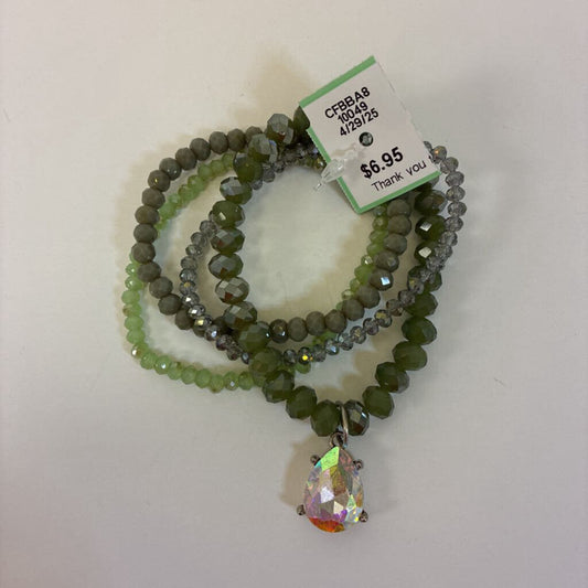 4pc Faceted Glass Bead Bracelet Set