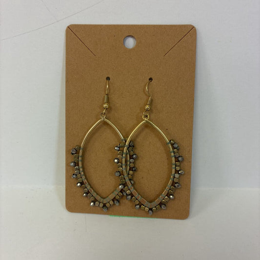 Oval Bead Hoop Earrings