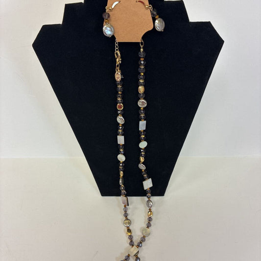 Pearl Bead Necklace/ER Set