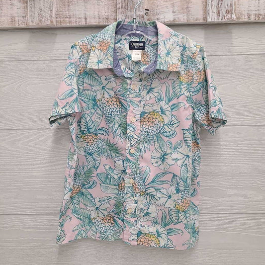 Boys Hawaiian Print Button-Up Shirt