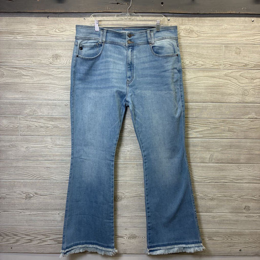 Womens Freyed Hem Flare Jeans