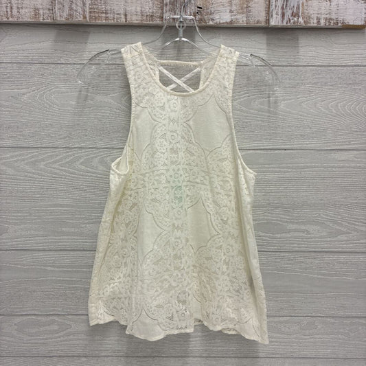 Juniors Lace Overlay Sleeveless Top
