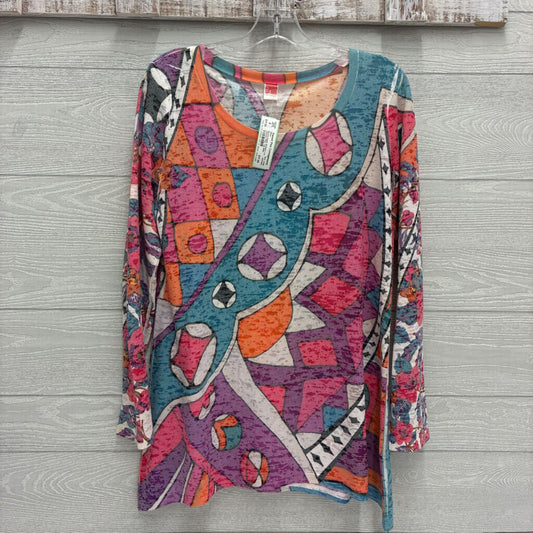 Womens L/S Abstract Print Top