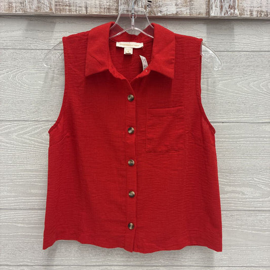 Womens Sleeveless Button-Up Shirt