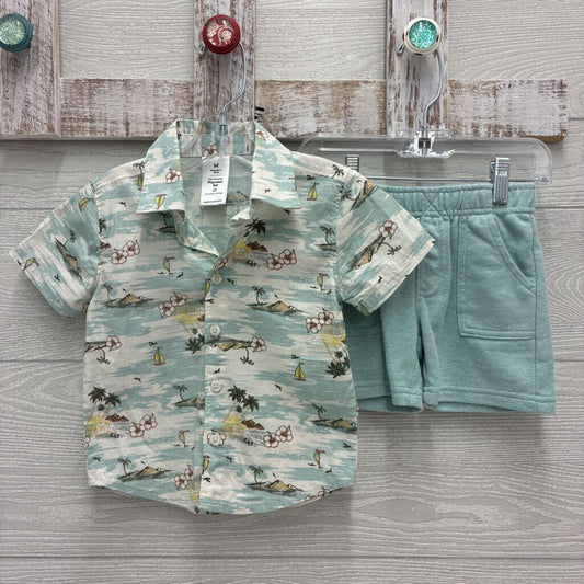 Boys Button-Up Shirt & Shorts Set