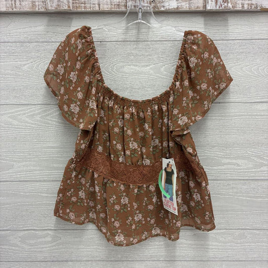 Womens Floral Flutter Sleeve Top *NEW*
