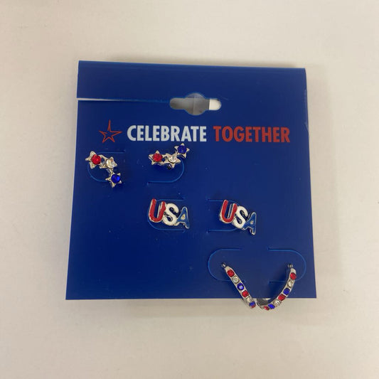 3pk Patriotic Earrings